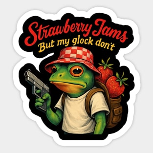 Strawberry-Jams-But-My-Glock-Don’t-Frog Sticker